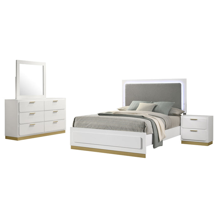 Caraway 4 Pc & Pc E.King, Cal.King, & Queen Bedroom Set Black & White - Bargain Furniture (Detroit, MI)