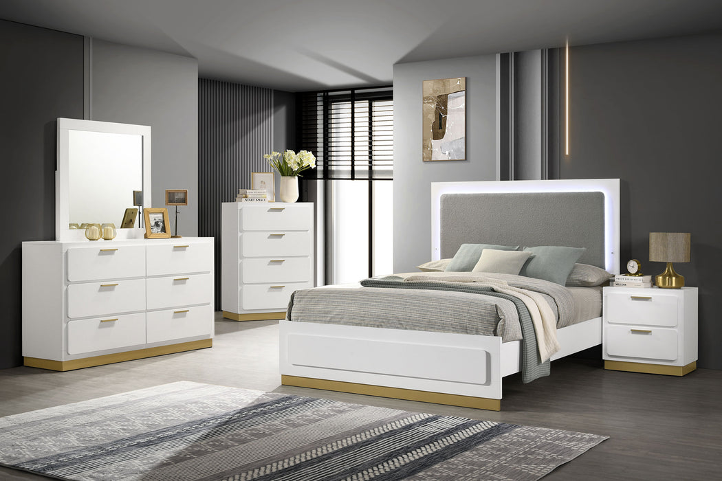 Caraway 4 Pc & Pc E.King, Cal.King, & Queen Bedroom Set Black & White - Bargain Furniture (Detroit, MI)