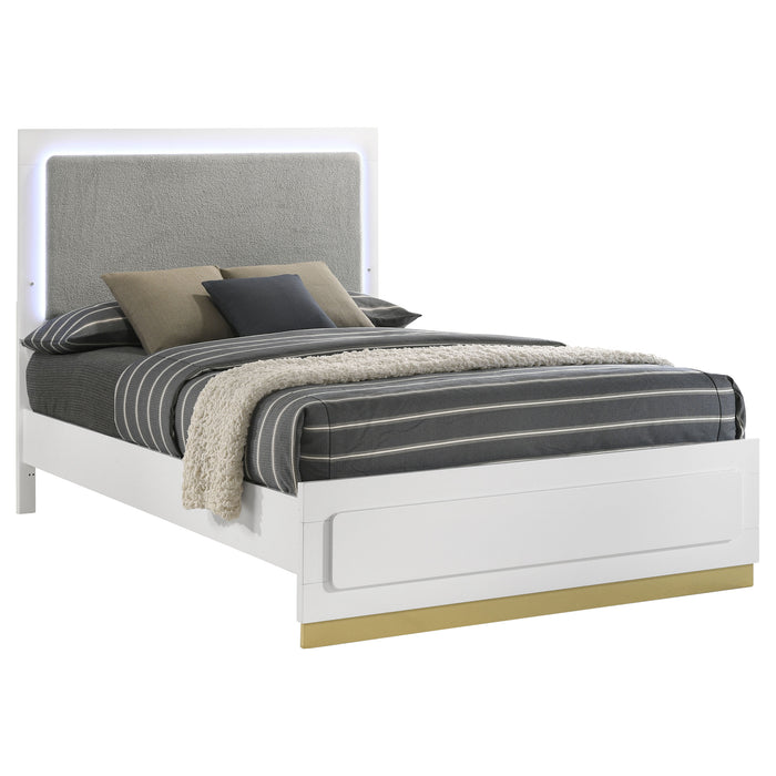 Caraway California King, E.King, & Queen Bed Black & White - Bargain Furniture (Detroit, MI)