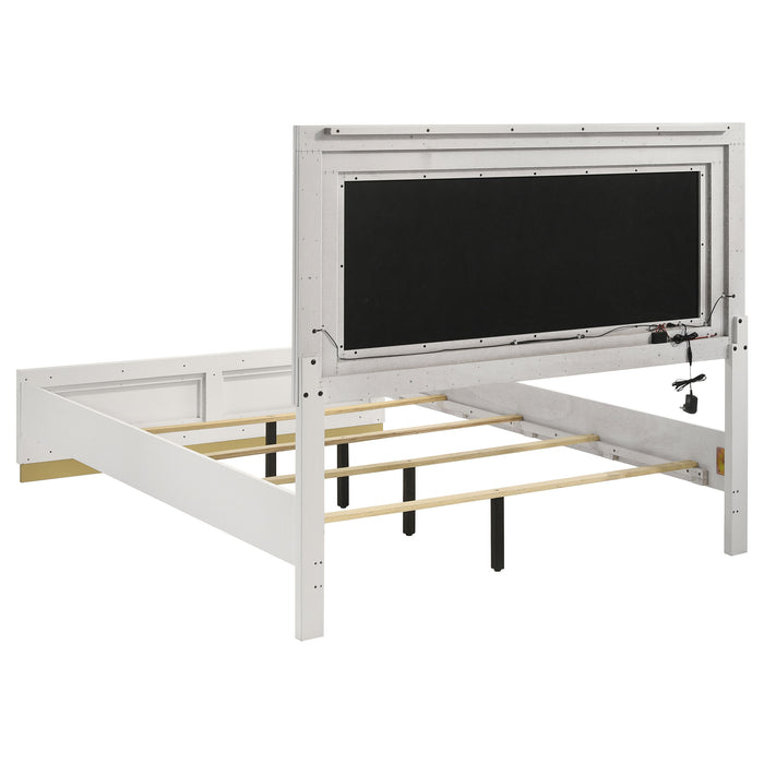 Caraway California King, E.King, & Queen Bed Black & White - Bargain Furniture (Detroit, MI)