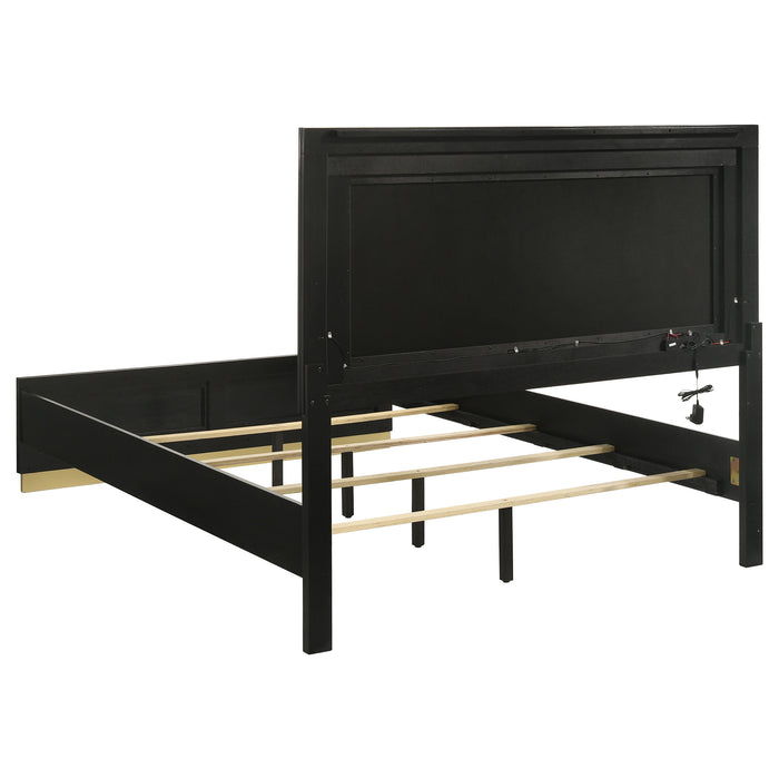 Caraway 4 Pc & Pc E.King, Cal.King, & Queen Bedroom Set Black & White - Bargain Furniture (Detroit, MI)