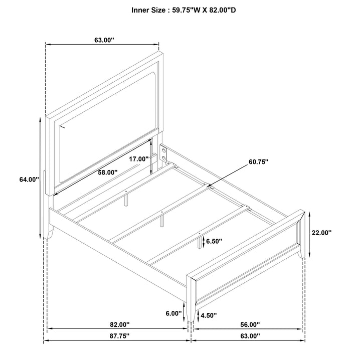 Marielle California King, E.King, & Queen Bed - Bargain Furniture (Detroit, MI)