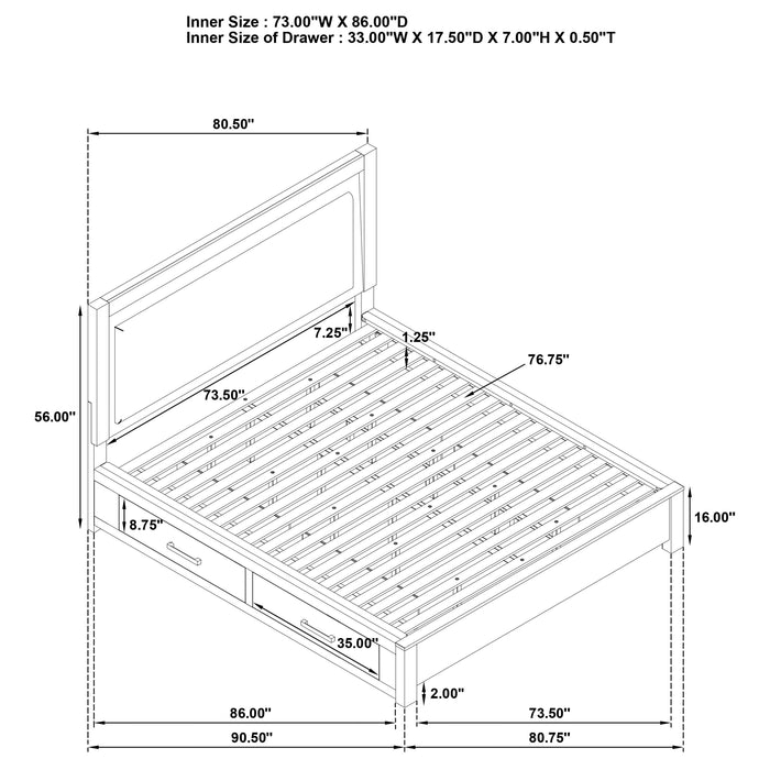 Kenora California King, E.king, & Queen Bed - Bargain Furniture (Detroit, MI)