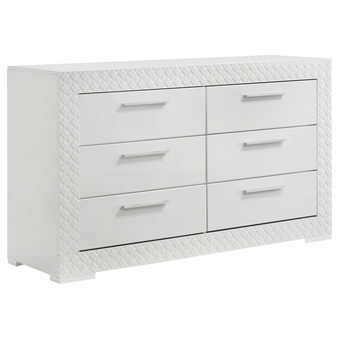 Ives 4 & 5 Piece Bedroom Set E.king & Queen White & Grey - Bargain Furniture (Detroit, MI)