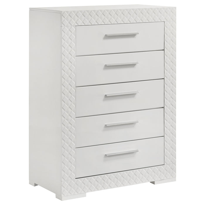 Ives 4 & 5 Piece Bedroom Set E.king & Queen White & Grey - Bargain Furniture (Detroit, MI)