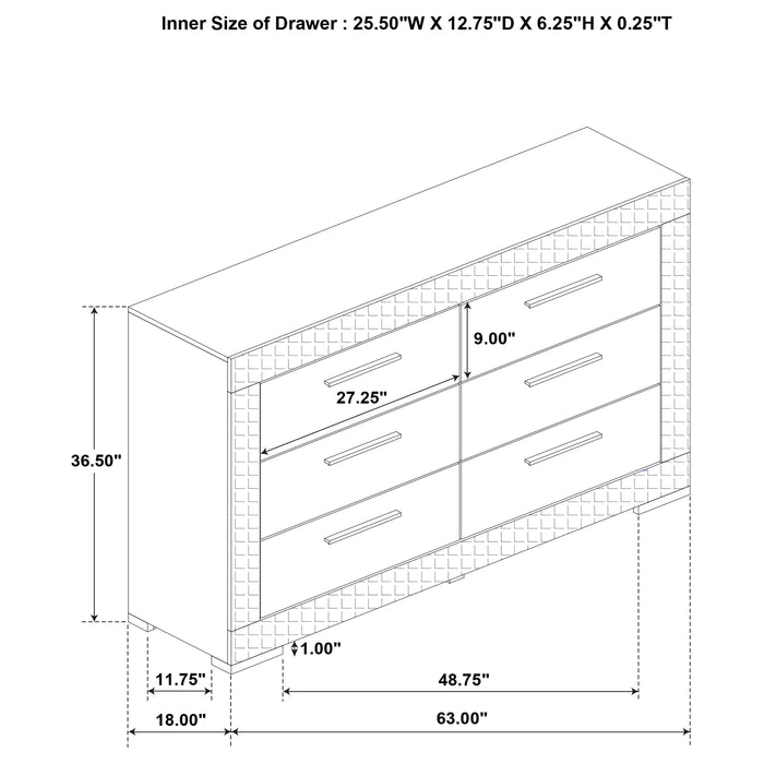 Ives 4 & 5 Piece Bedroom Set E.king & Queen White & Grey - Bargain Furniture (Detroit, MI)