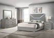 Ives 4 & 5 Piece Bedroom Set E.king & Queen White & Grey - Bargain Furniture (Detroit, MI)