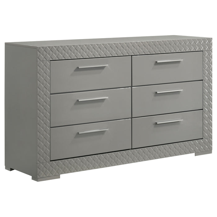 Ives 4 & 5 Piece Bedroom Set E.king & Queen White & Grey - Bargain Furniture (Detroit, MI)