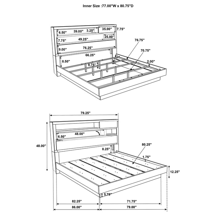 Fenwick California King, Eastren King, Queen Bed - Bargain Furniture (Detroit, MI)