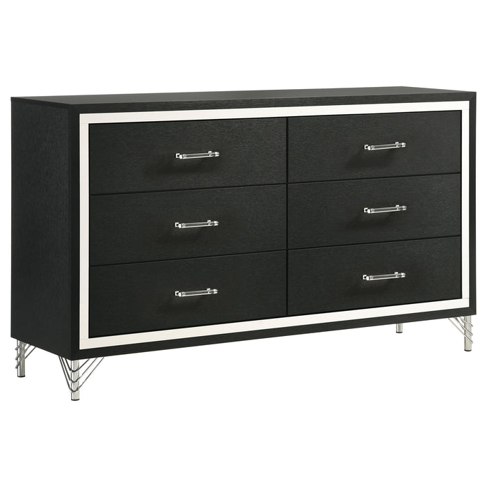 Lucia 4 & 5 Piece Bedroom Set King & Queen Beige & Grey - Bargain Furniture (Detroit, MI)