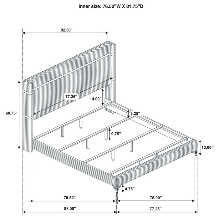 Lucia Eastern King & Queen Bed Beige & Grey - Bargain Furniture (Detroit, MI)