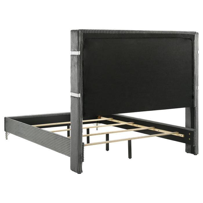 Lucia Eastern King & Queen Bed Beige & Grey - Bargain Furniture (Detroit, MI)