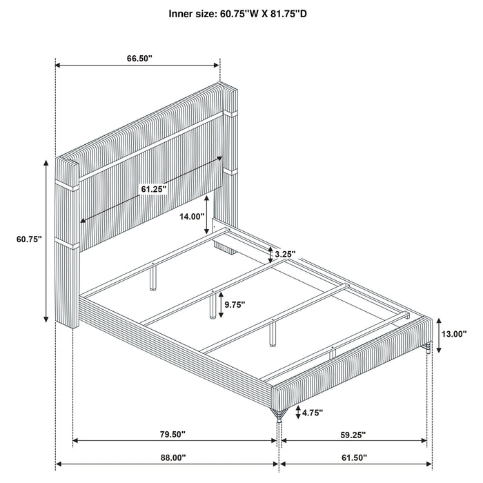 Lucia Eastern King & Queen Bed Beige & Grey - Bargain Furniture (Detroit, MI)