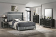 Lucia Eastern King & Queen Bed Beige & Grey - Bargain Furniture (Detroit, MI)
