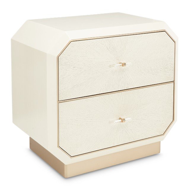 AICO La Rachelle Nightstand/End Table 2 Drawers in Medium Champagne - Bargain Furniture (Detroit, MI)