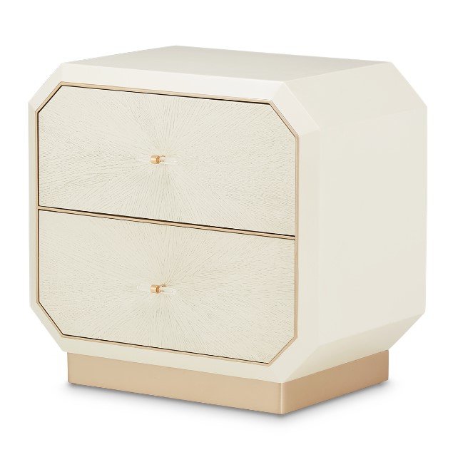 AICO La Rachelle Nightstand/End Table 2 Drawers in Medium Champagne - Bargain Furniture (Detroit, MI)