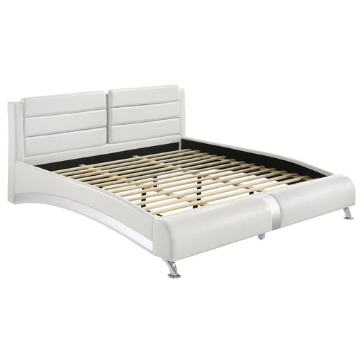 Jeremaine California King, E.King, & Queen Upholstered Bed White - Bargain Furniture (Detroit, MI)