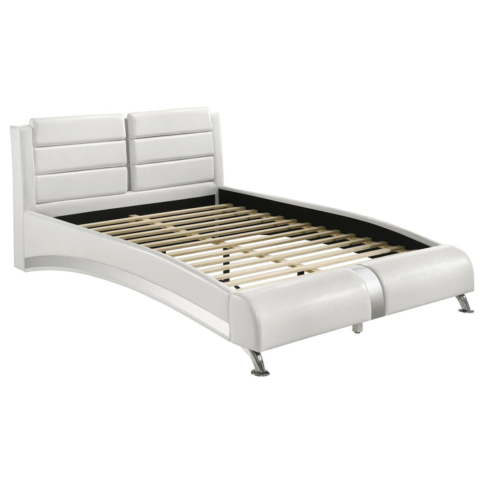 Jeremaine California King, E.King, & Queen Upholstered Bed White - Bargain Furniture (Detroit, MI)