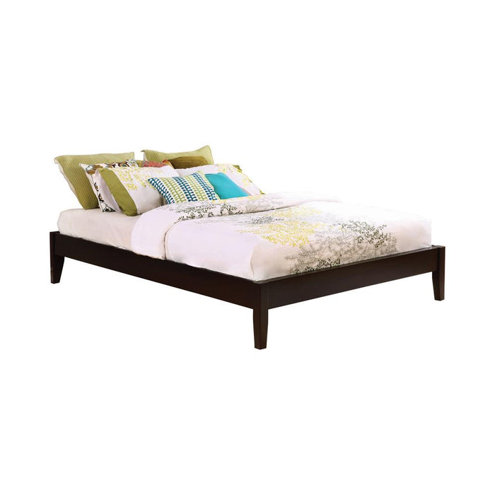 Hounslow California King, E.King, & Queen Universal Platform Bed Cappuccino - Bargain Furniture (Detroit, MI)