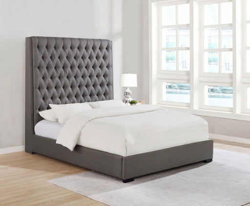 Camille Tall Tufted California King, E.King & Queen Bed Grey - Bargain Furniture (Detroit, MI)
