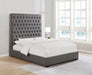 Camille Tall Tufted California King, E.King & Queen Bed Grey - Bargain Furniture (Detroit, MI)