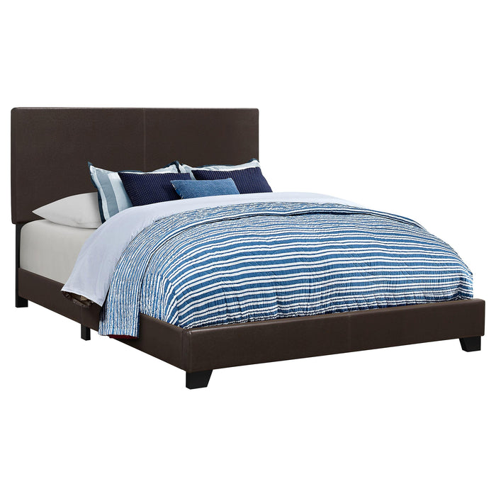Dorian Upholstered California King, E.King, & Queen Bed Black, Brown, & Grey - Bargain Furniture (Detroit, MI)