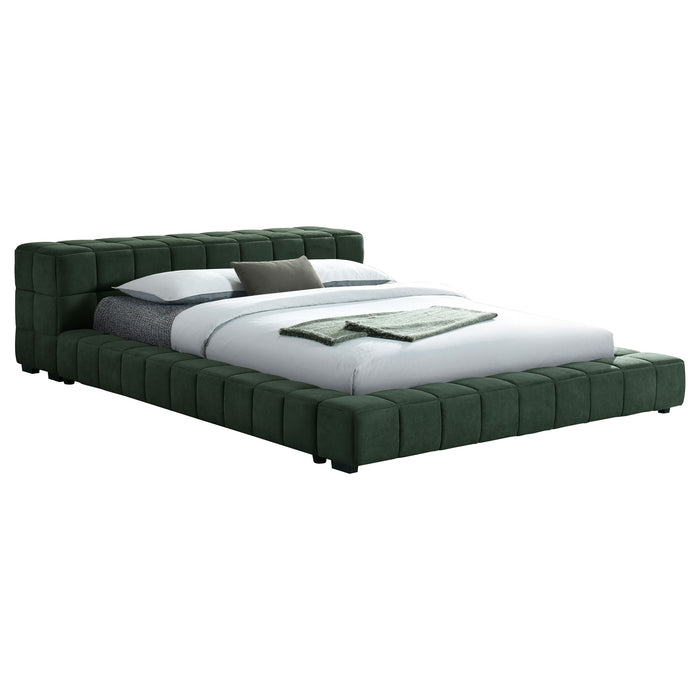 Trinity California King, E.king, Queen, & Full Bed Green & Light Taupe - Bargain Furniture (Detroit, MI)