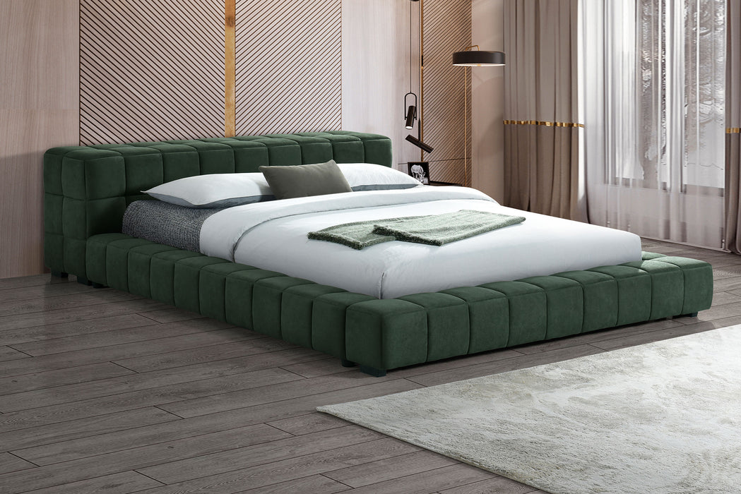 Trinity California King, E.king, Queen, & Full Bed Green & Light Taupe - Bargain Furniture (Detroit, MI)