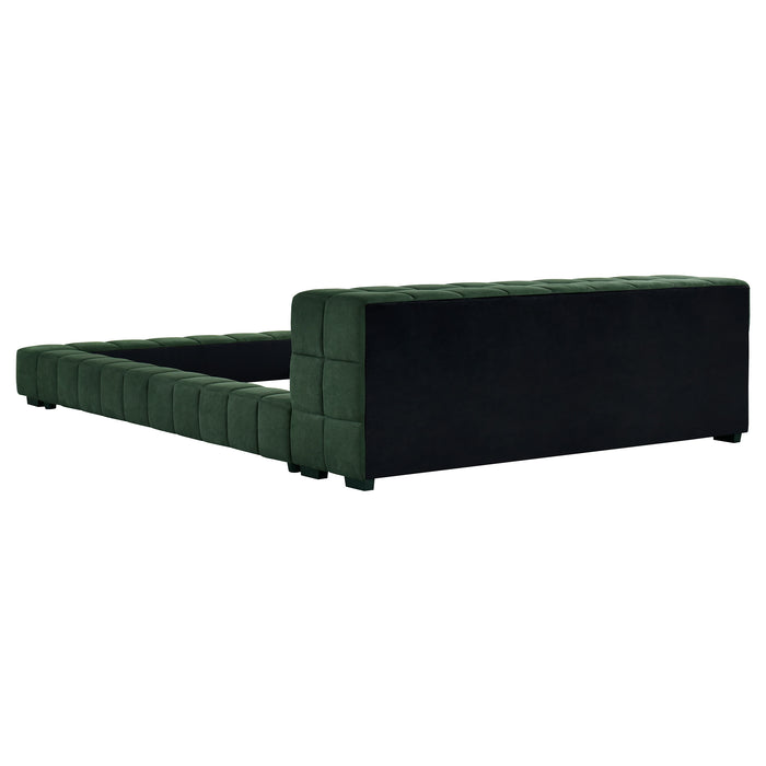 Trinity California King, E.king, Queen, & Full Bed Green & Light Taupe - Bargain Furniture (Detroit, MI)