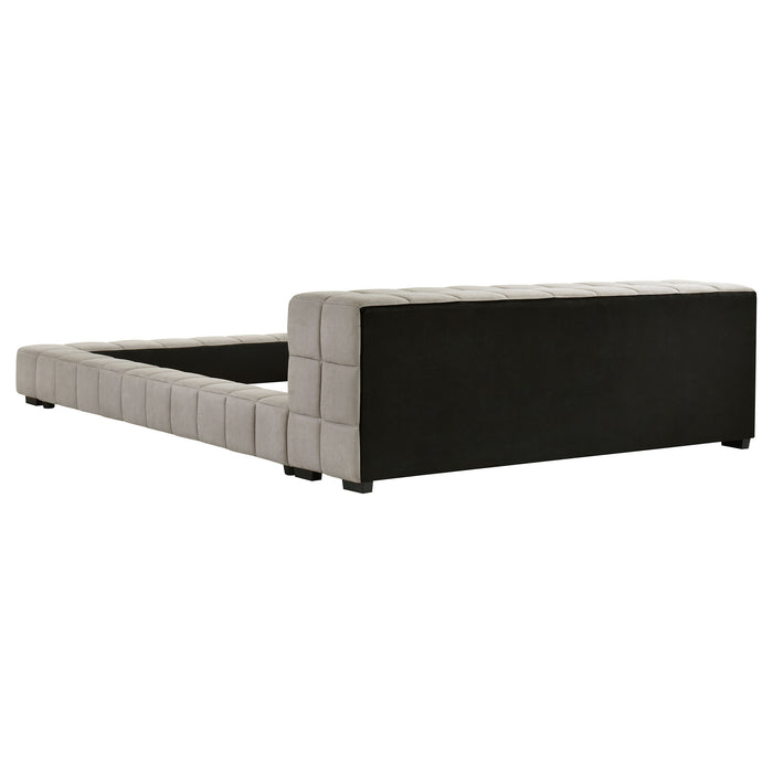 Trinity California King, E.king, Queen, & Full Bed Green & Light Taupe - Bargain Furniture (Detroit, MI)