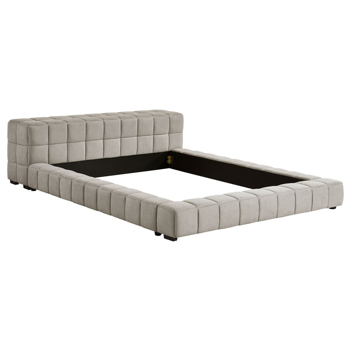 Trinity California King, E.king, Queen, & Full Bed Green & Light Taupe - Bargain Furniture (Detroit, MI)