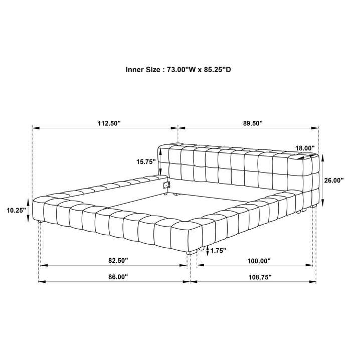 Trinity California King, E.king, Queen, & Full Bed Green & Light Taupe - Bargain Furniture (Detroit, MI)