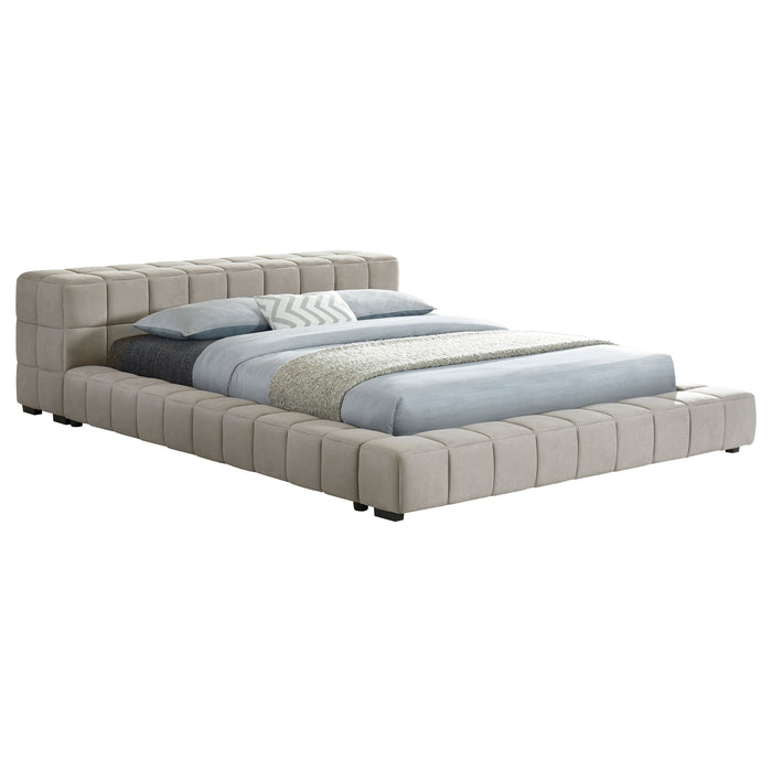 Trinity California King, E.king, Queen, & Full Bed Green & Light Taupe - Bargain Furniture (Detroit, MI)