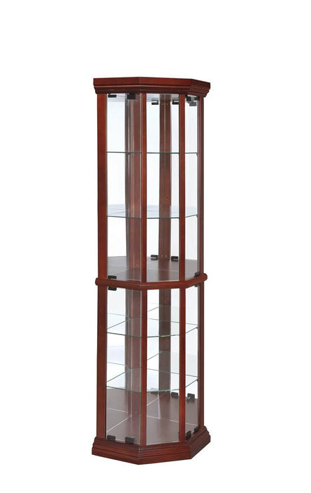 Appledale 6-shelf Corner Curio Cabinet Medium Brown image