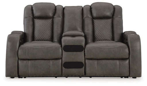 Fyne-Dyme Power Reclining Loveseat with Console - Bargain Furniture (Detroit, MI)