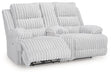 Rhines Falls Power Reclining Loveseat with Console - Bargain Furniture (Detroit, MI)