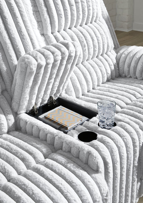 Rhines Falls Power Reclining Loveseat with Console - Bargain Furniture (Detroit, MI)