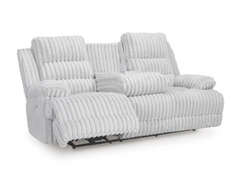 Rhines Falls Power Reclining Sofa with Drop Down Table - Bargain Furniture (Detroit, MI)
