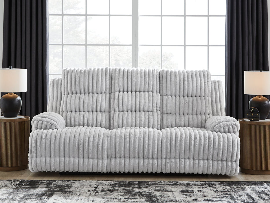 Rhines Falls Power Reclining Sofa with Drop Down Table - Bargain Furniture (Detroit, MI)