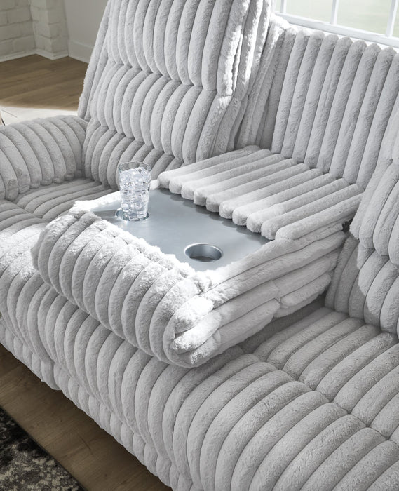 Rhines Falls Power Reclining Sofa with Drop Down Table - Bargain Furniture (Detroit, MI)