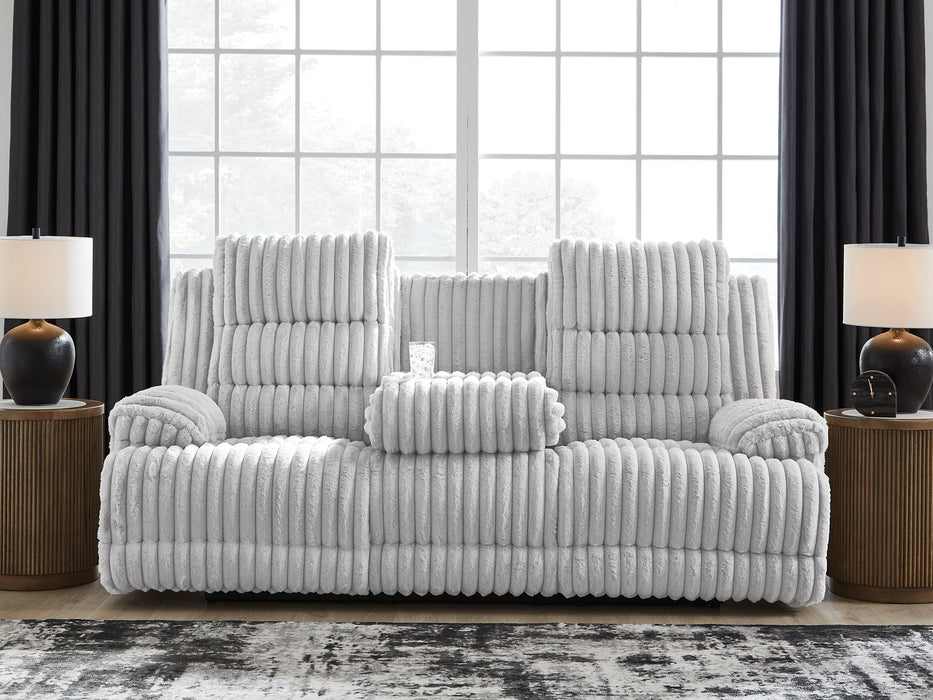Rhines Falls Power Reclining Sofa with Drop Down Table - Bargain Furniture (Detroit, MI)