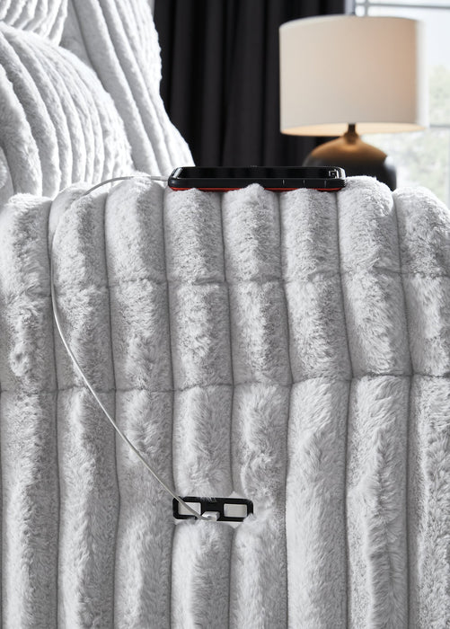 Rhines Falls Power Reclining Sofa with Drop Down Table - Bargain Furniture (Detroit, MI)