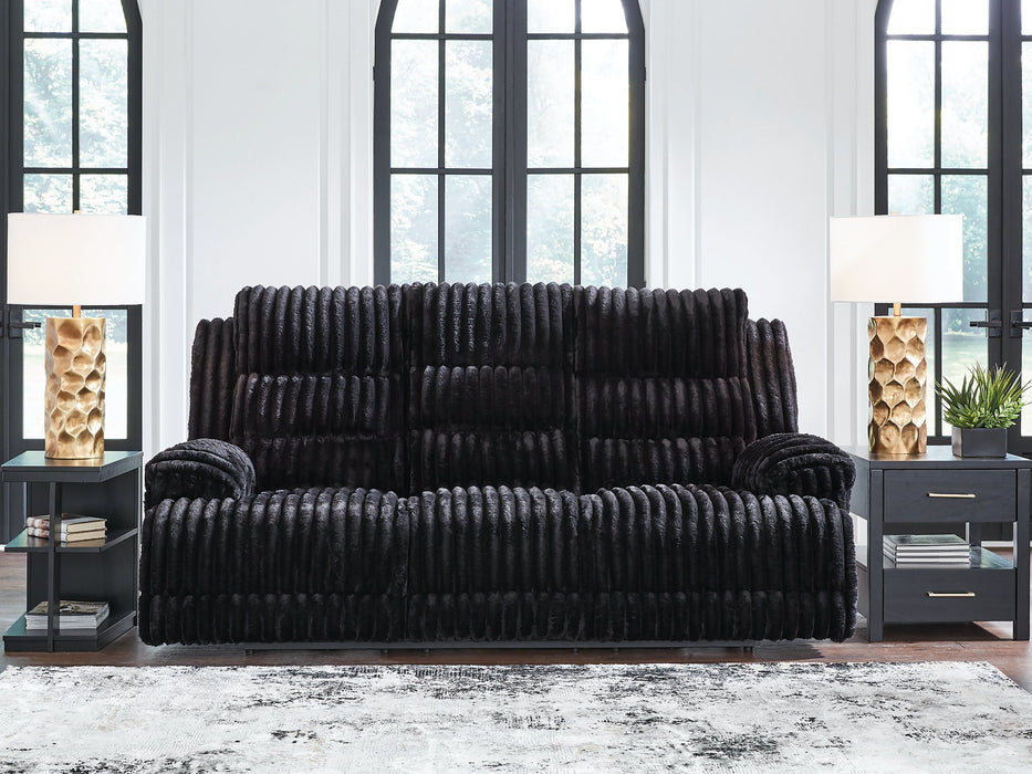 Rhine Falls Power Reclining Sofa with Drop Down Table - Bargain Furniture (Detroit, MI)