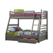 Ashton Twin Over Full 2-drawer Bunk Bed Cappuccino, White, Navy, Honey, & Brown - Bargain Furniture (Detroit, MI)