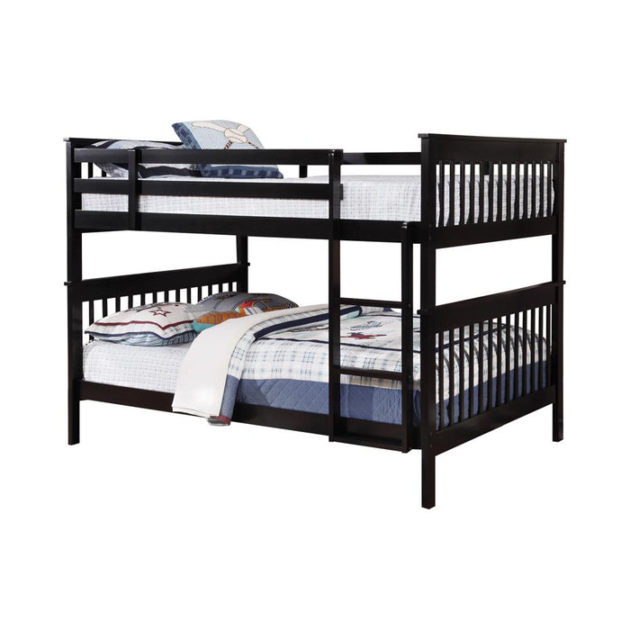 Chapman Full Over Full & Twin Over Full Bunk Bed Black & White - Bargain Furniture (Detroit, MI)