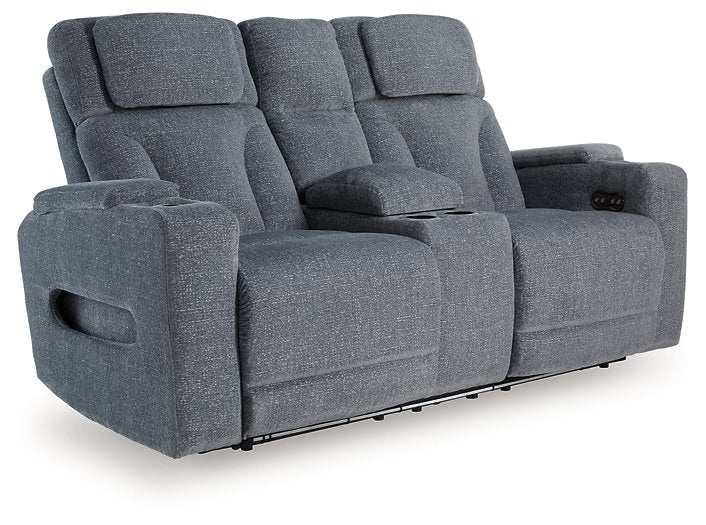 Studio Cave Power Reclining Loveseat with Console - Bargain Furniture (Detroit, MI)