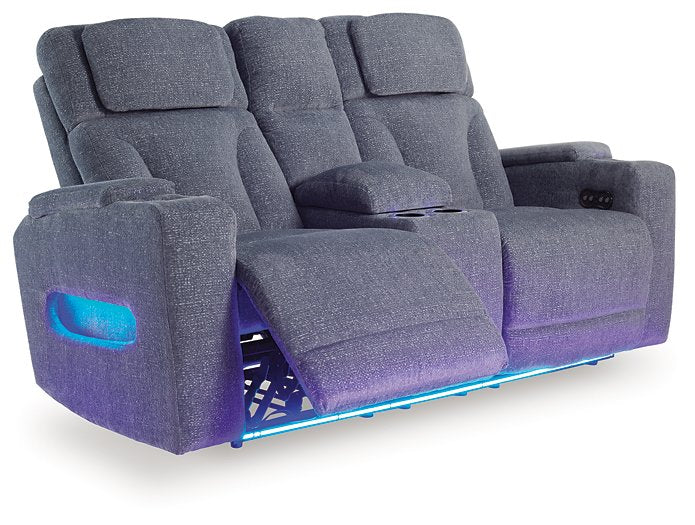 Studio Cave Power Reclining Loveseat with Console - Bargain Furniture (Detroit, MI)