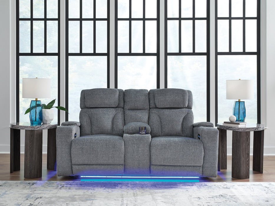 Studio Cave Power Reclining Loveseat with Console - Bargain Furniture (Detroit, MI)