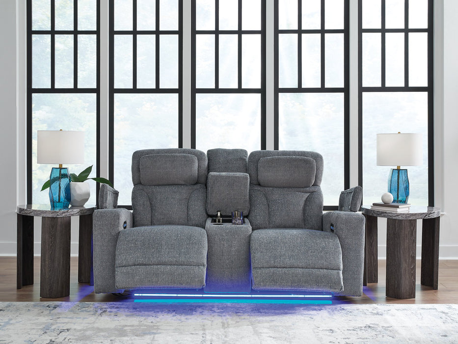 Studio Cave Power Reclining Loveseat with Console - Bargain Furniture (Detroit, MI)