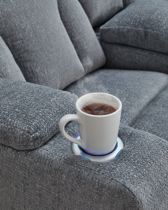 Studio Cave Power Reclining Loveseat with Console - Bargain Furniture (Detroit, MI)